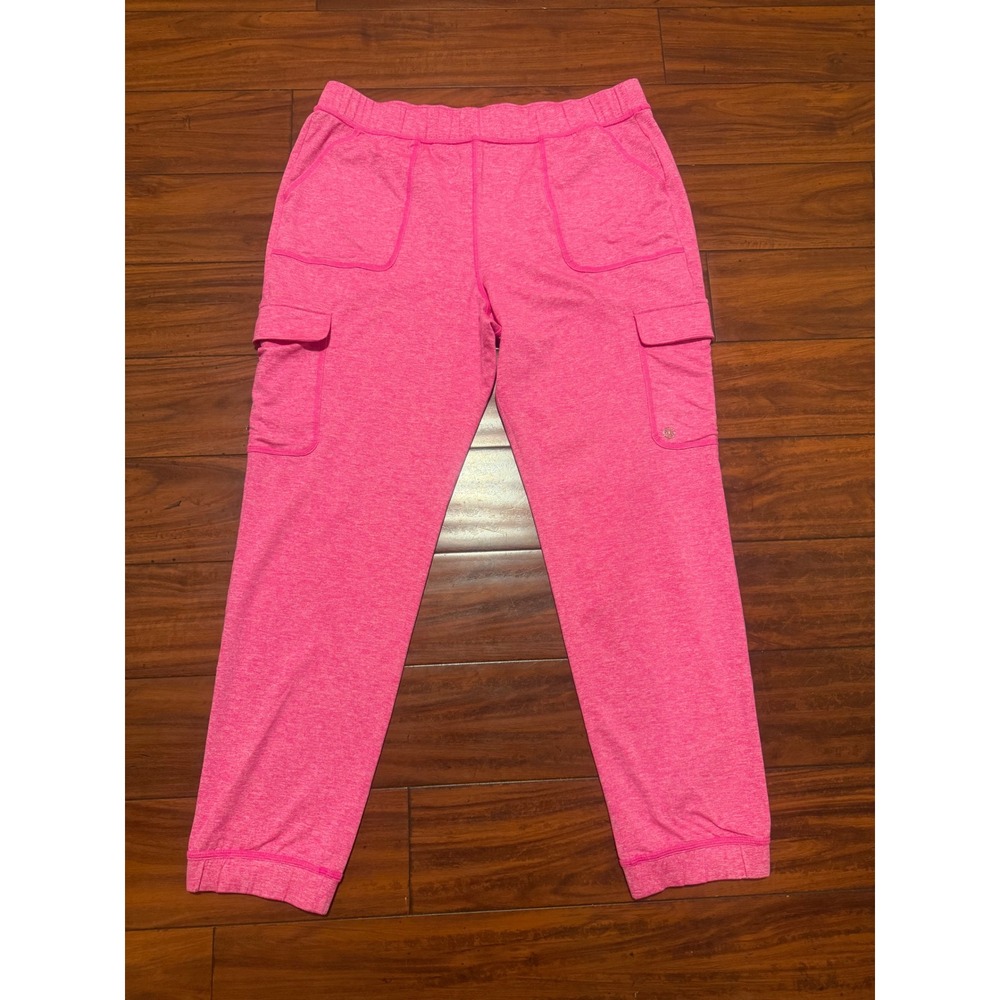 Lilly Pulitzer Pink Heathered Cargo Sweatpants Pockets Size L
